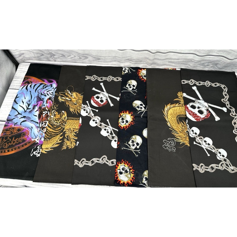 LOT OF 6‎ VINTAGE 100% COTTON BANDANAS / HANKERCHIEFS-MULTI COLOR-BRAND NEW  *18